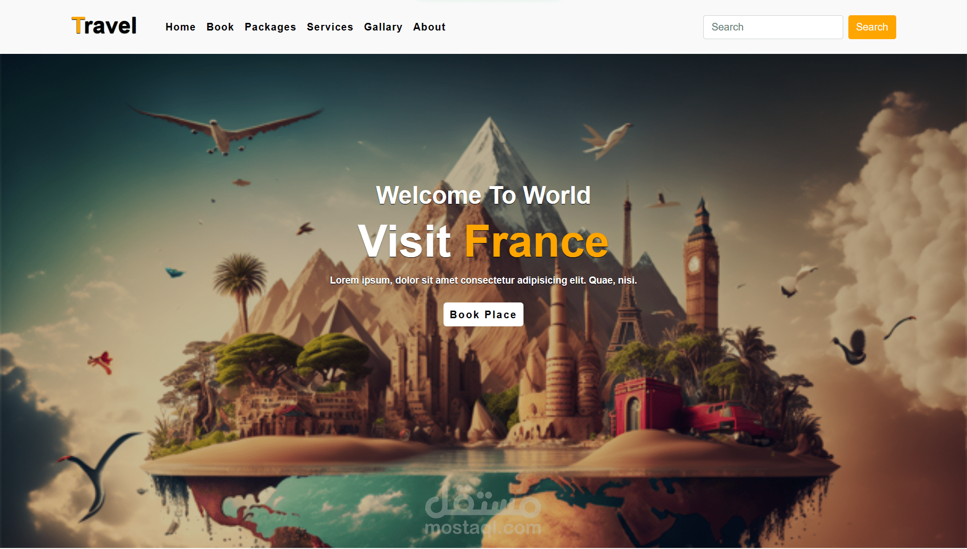 برمجة موقع Travel and Tour