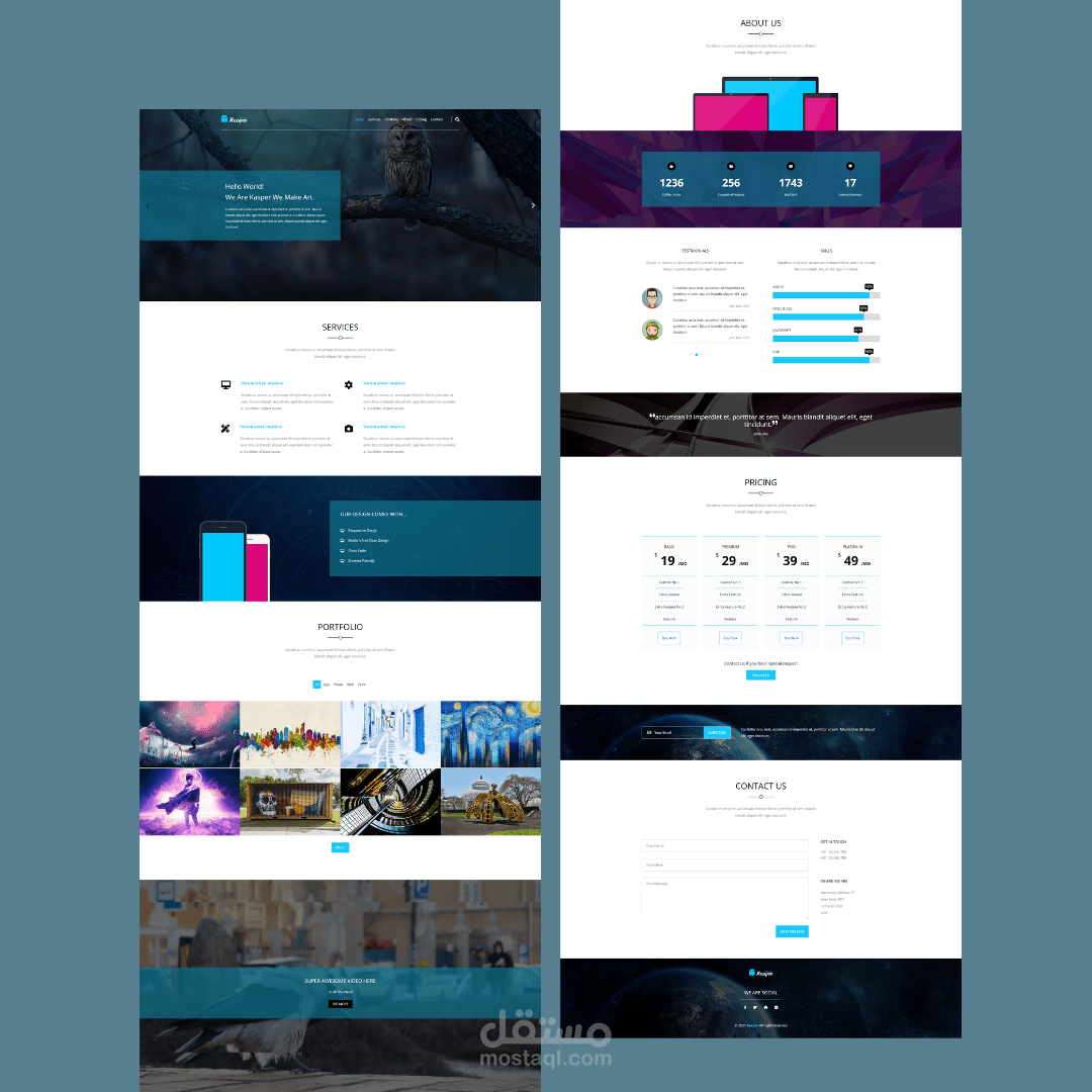 تصميم template لموقع الكتروني باستخدام لغات البرمجة (kasper)