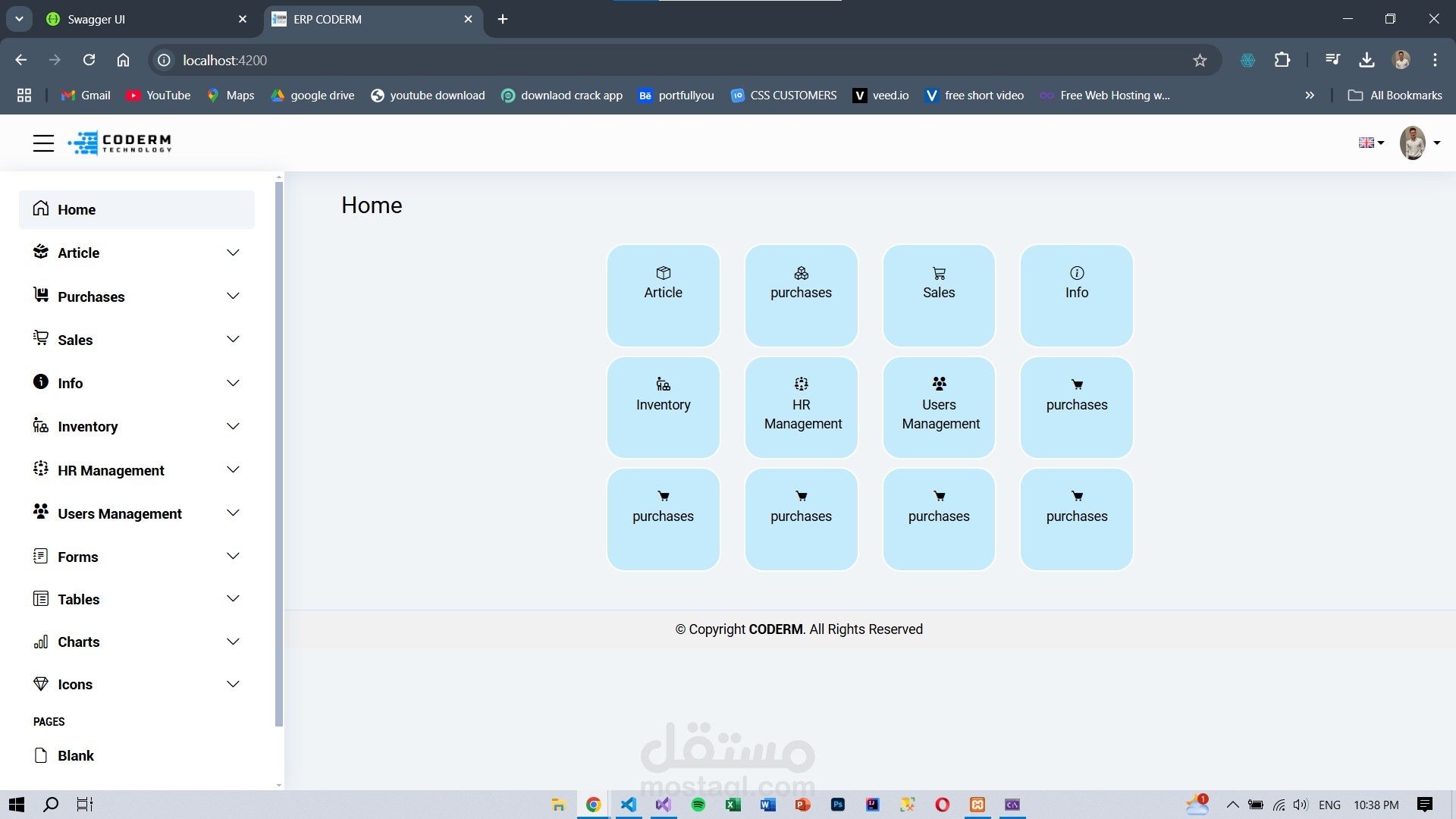 مشروع نظام ERP باستخدام .NET وAngular
