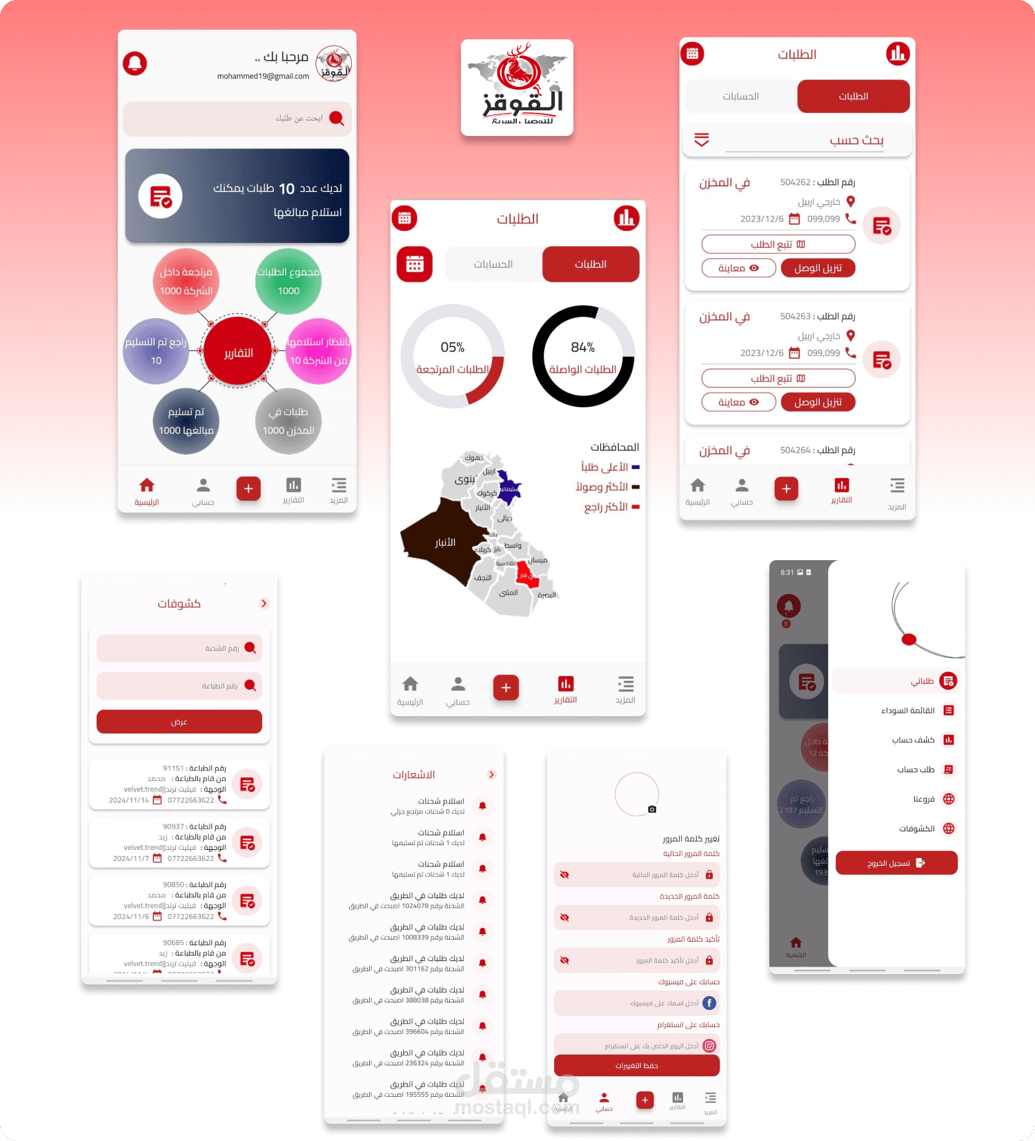 Quqaz | قوقز تطبيق احصائيات و تقرير للطلبات