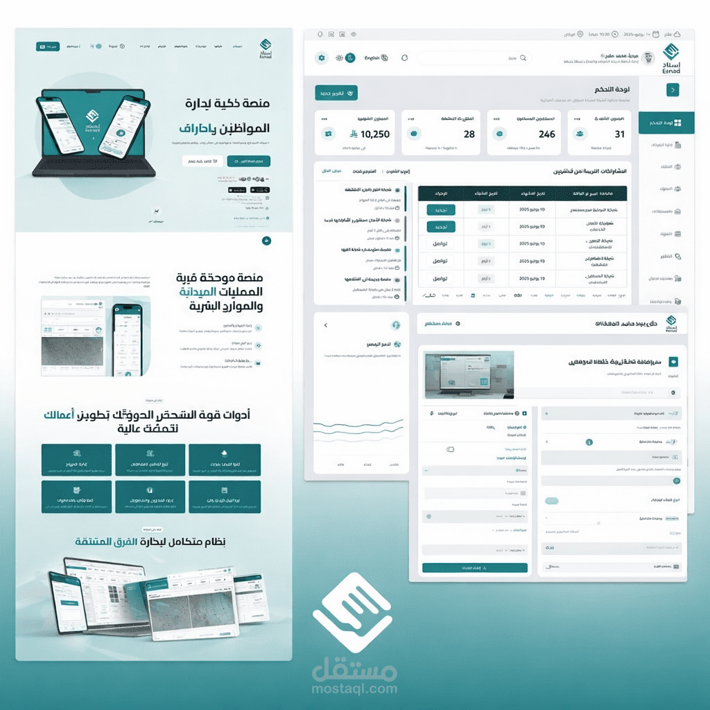 إسناد | Multi-Tenants لوحة تحكم للإدارة + لوحة اعلانية