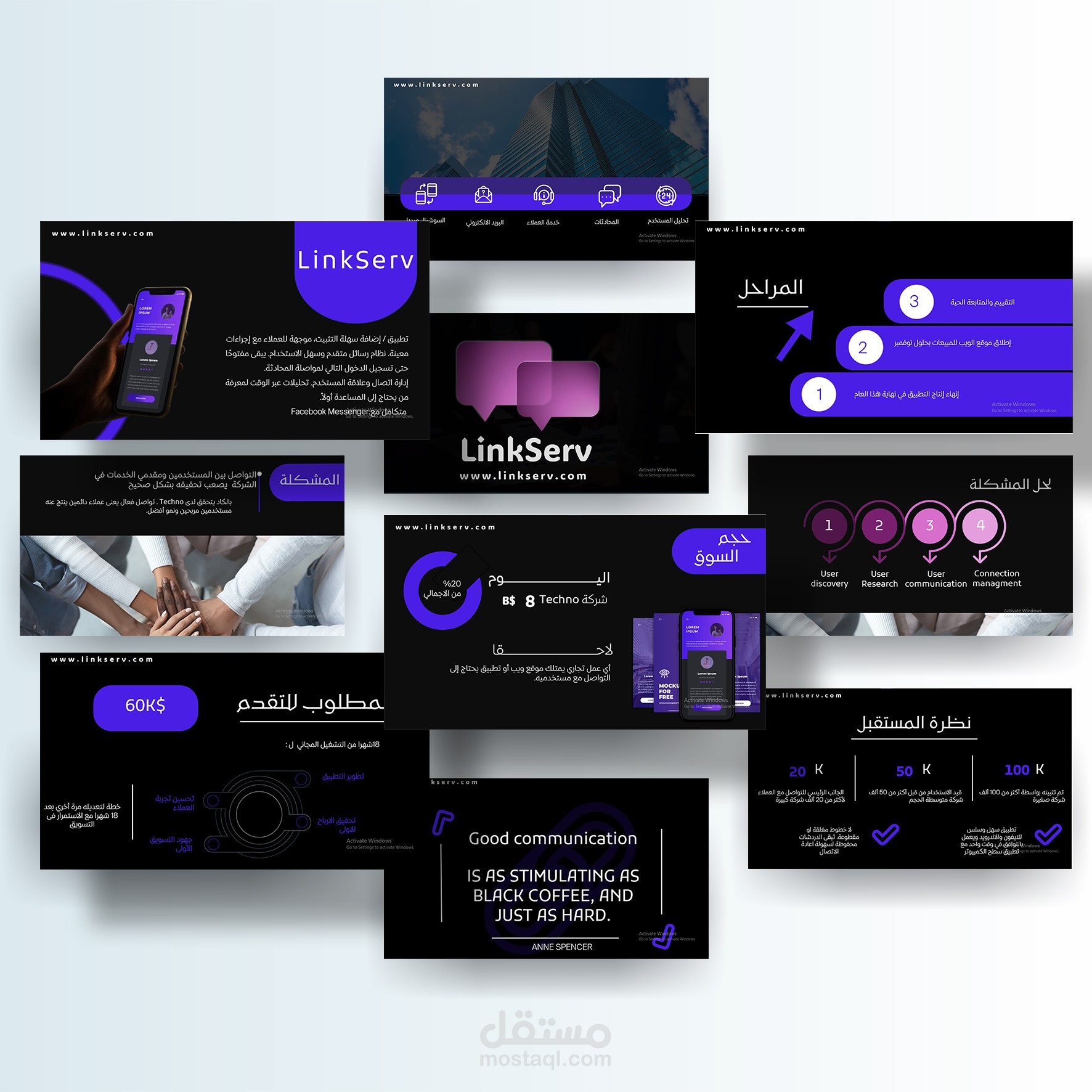 عرض استثماري عصري وراقي لتطبيق LinkServ
