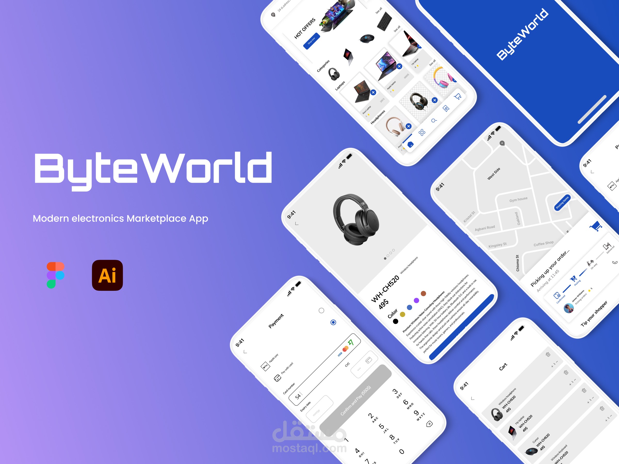 تصميم تطبيق شراء اجهزة الكترونية