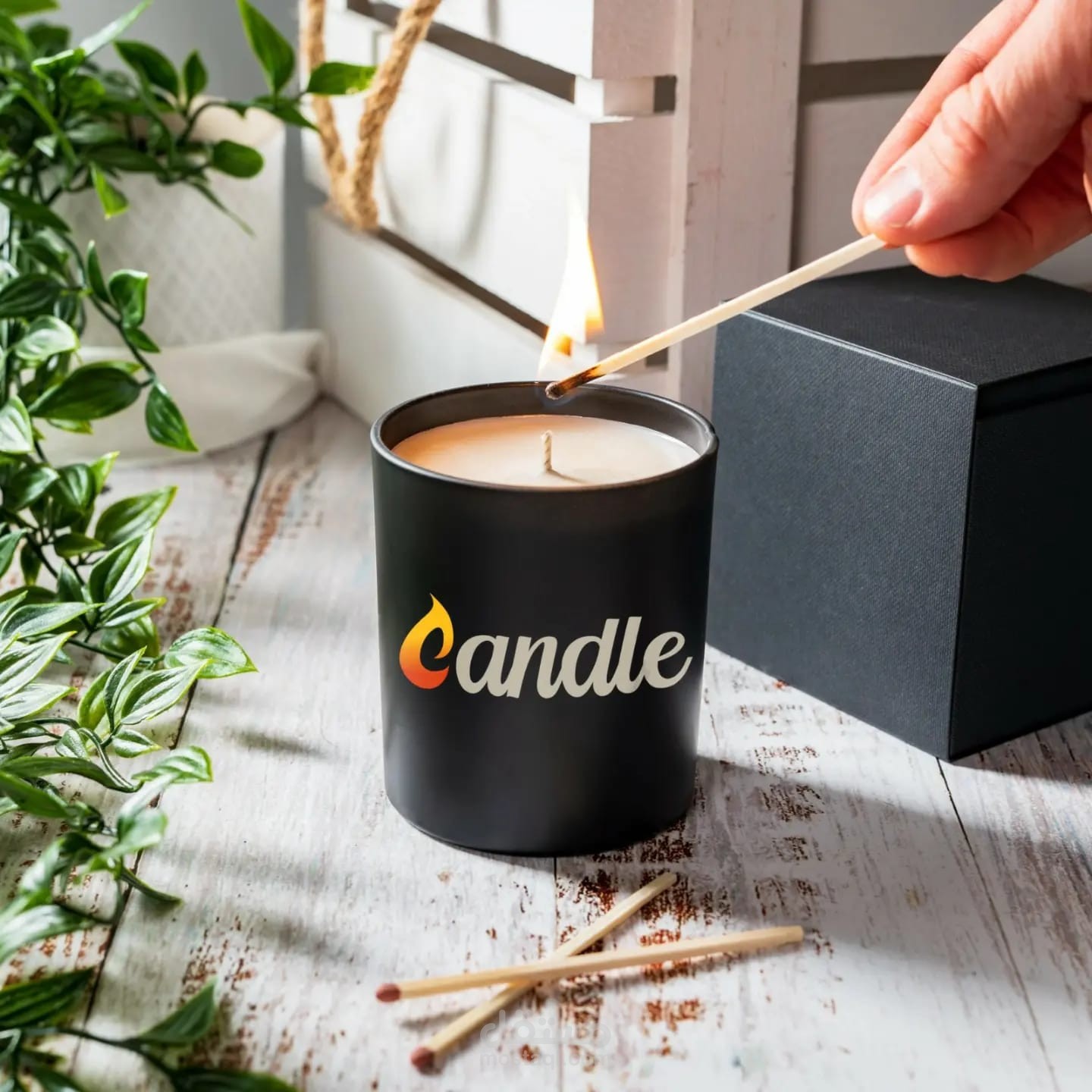 candle شعار لمحل بيع الشمع
