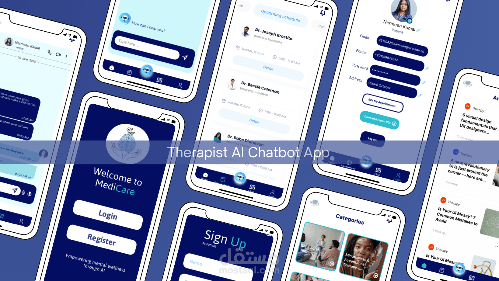 تطبيق للصحة النفسية (مشروع تخرج) AI + Laravel PHP + Android Kotlin