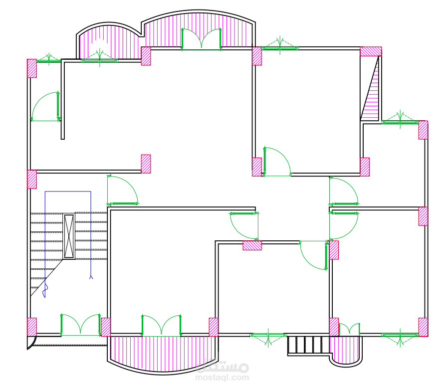 تصميم فيلا كاملة انشائي ومعماري بجميع التفاصيل حسب الكود السعودي