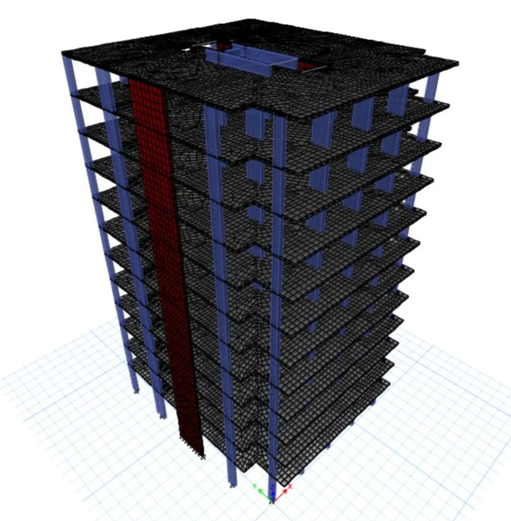 تصميم انشائي لعمارة سكنية حسب الكود السعودي