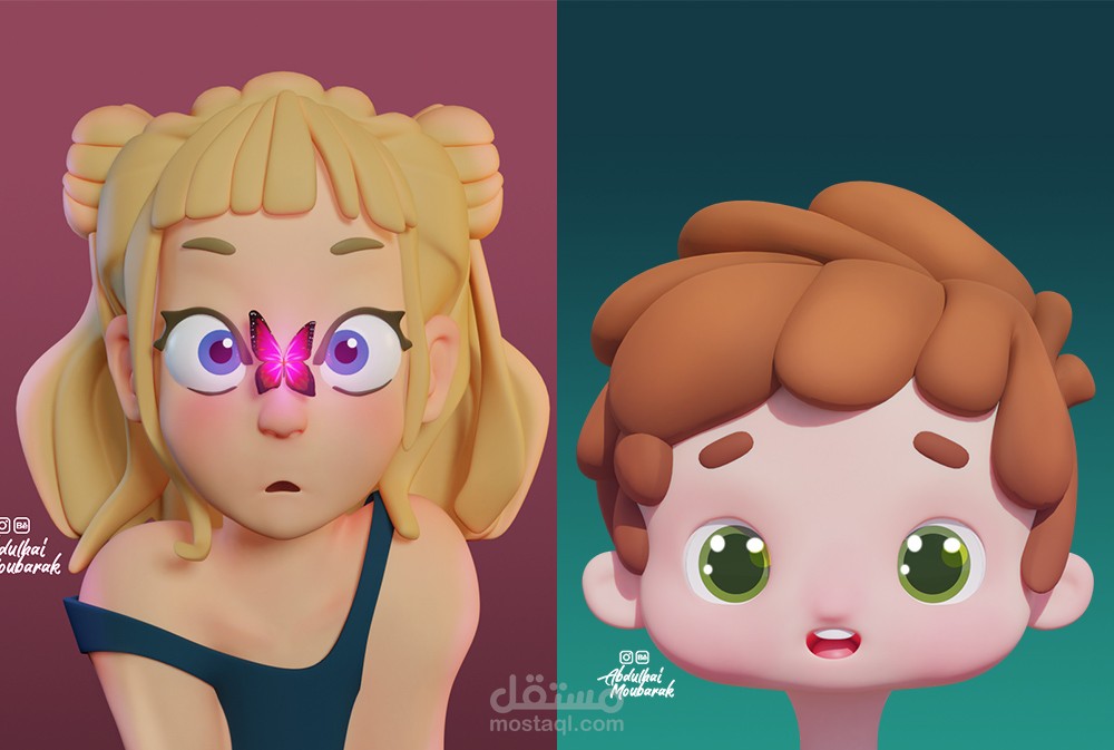 تصميم شخصيات ثلاثية الابعاد جذابة