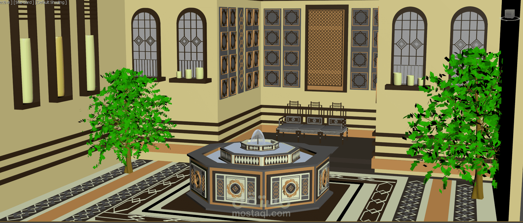 تصميم بيت عربي مبدأي باستخدام 3dmax.