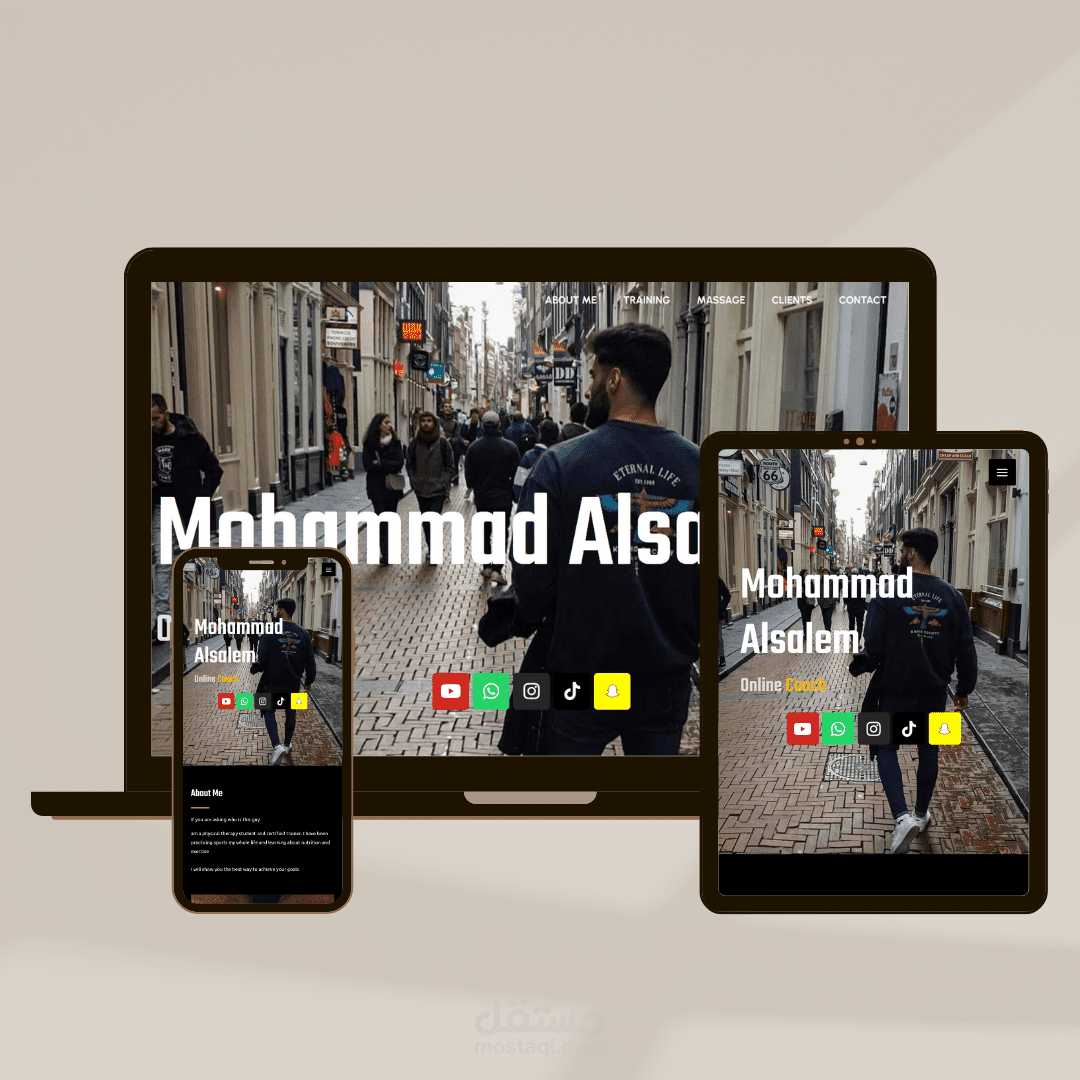 تصميم موقع الكتروني لمدرب رياضي