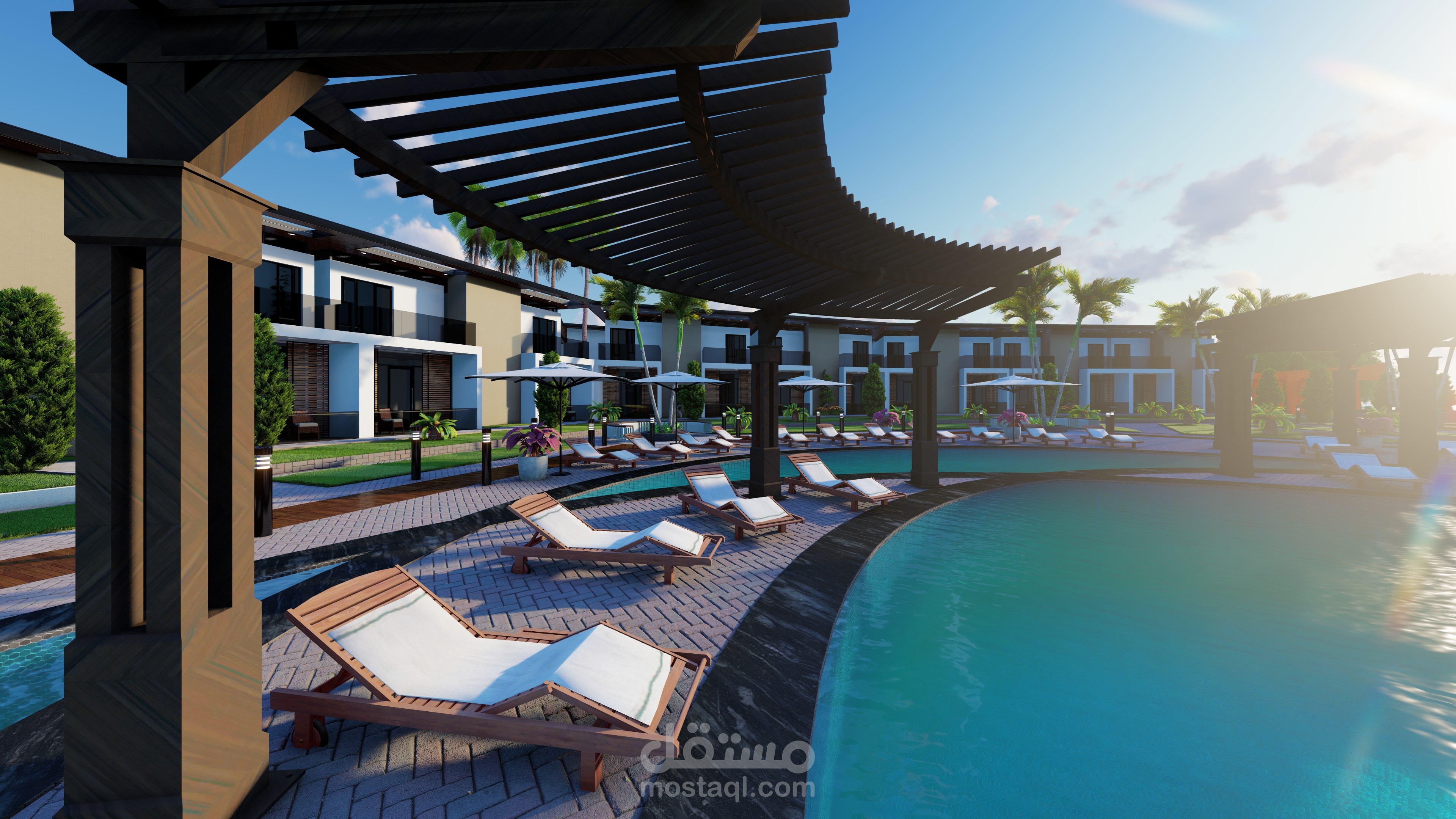 تصميم معماري لمنتجع سياحي