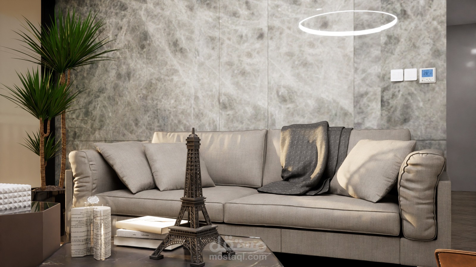 تصميم داخلي لشقة صغيرة مودرن