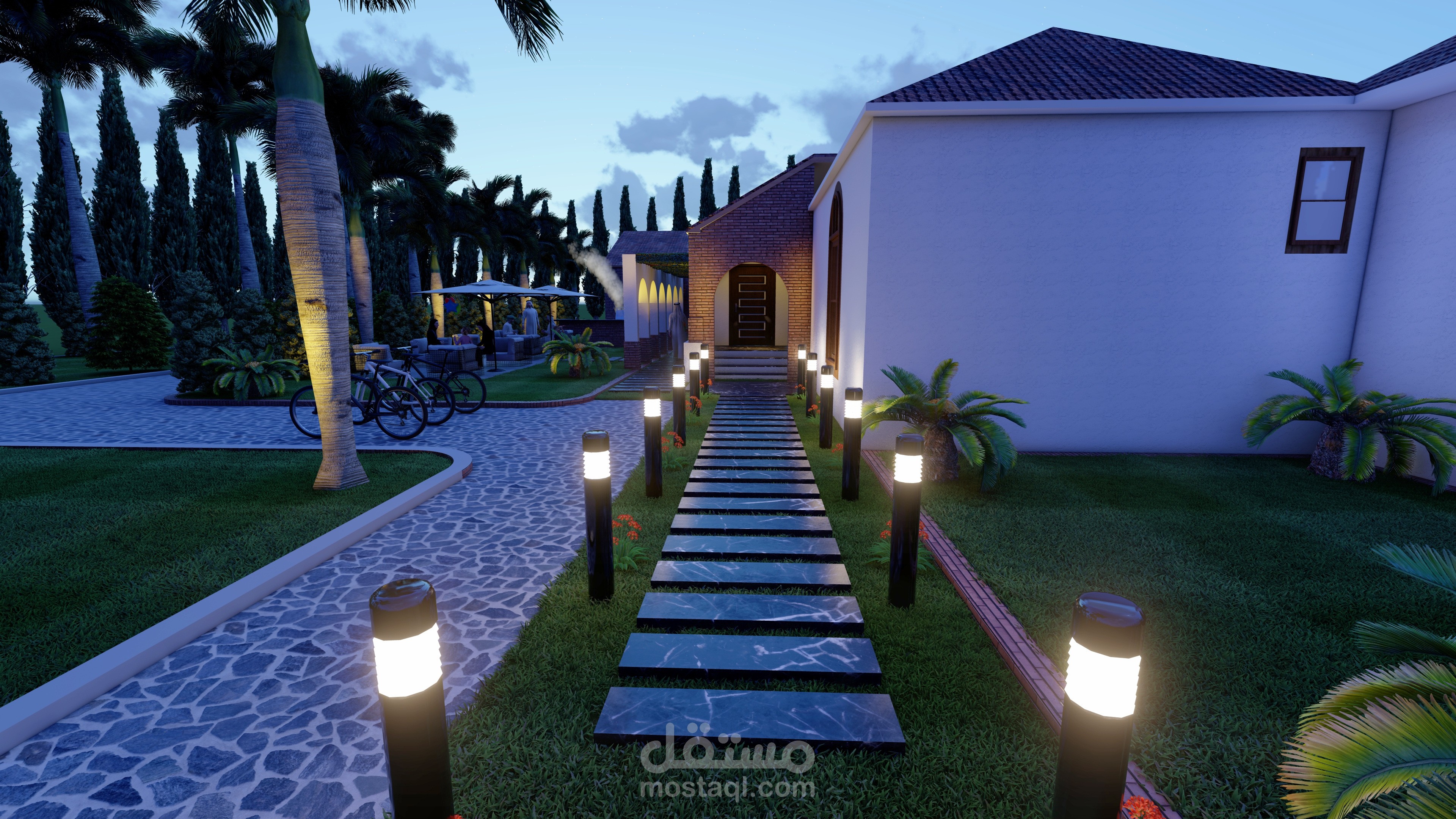 تصميم مخططات معمارية و واجهات استراحة في المملكة العربية السعودية