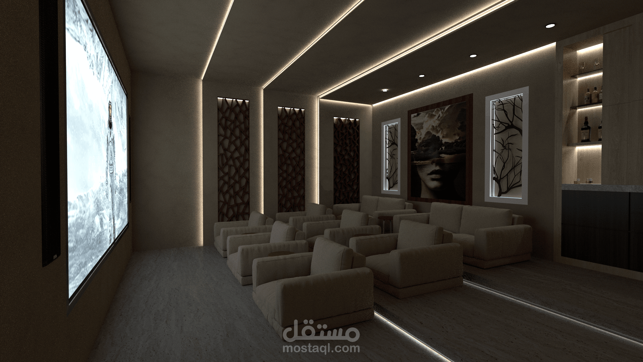 غرفة سينما داخل فيلا