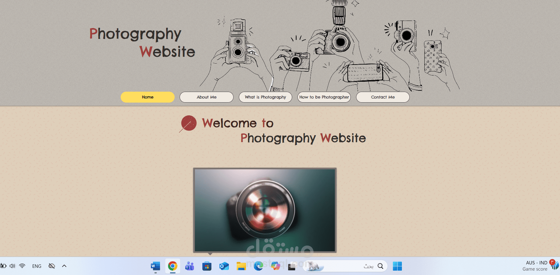موقع الكتروني لمصور فوتوغرافي - Creating a website for a photographer