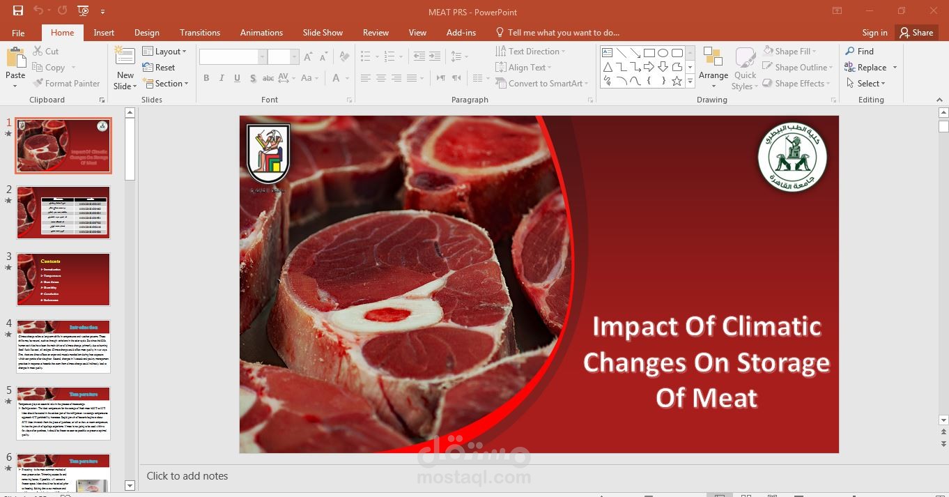 Impact Of Climatic  Changes On Storage Of Meat