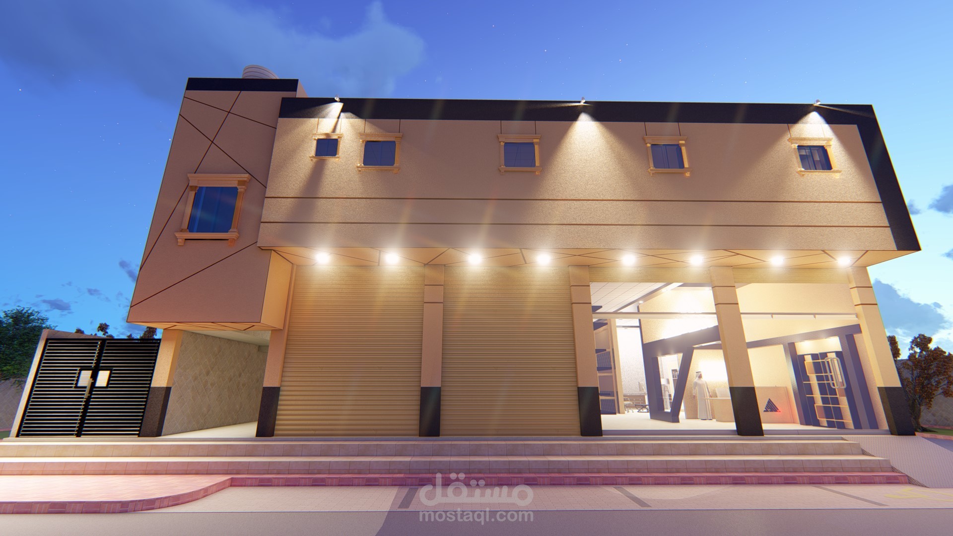 تصميم واجهة مبنى  3D