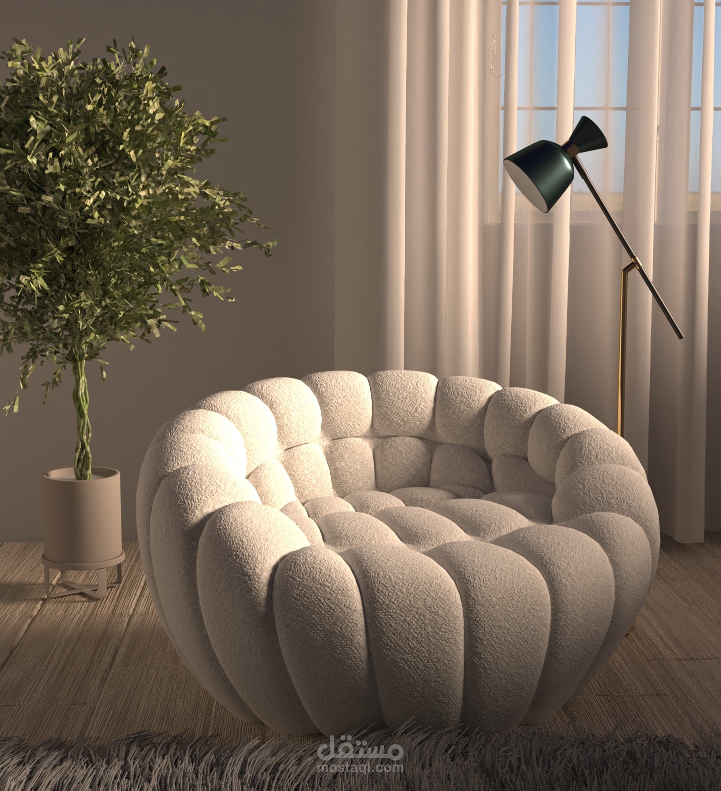 تصميم زاوية مودرن بغرفة معيشة