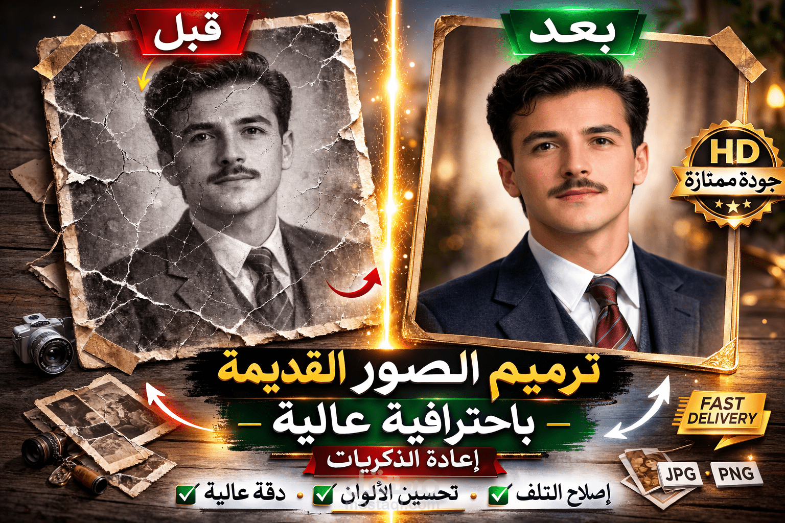اصلاح ومعالجة الصور القديمة والتالفة بالذكاء الاصطناعي