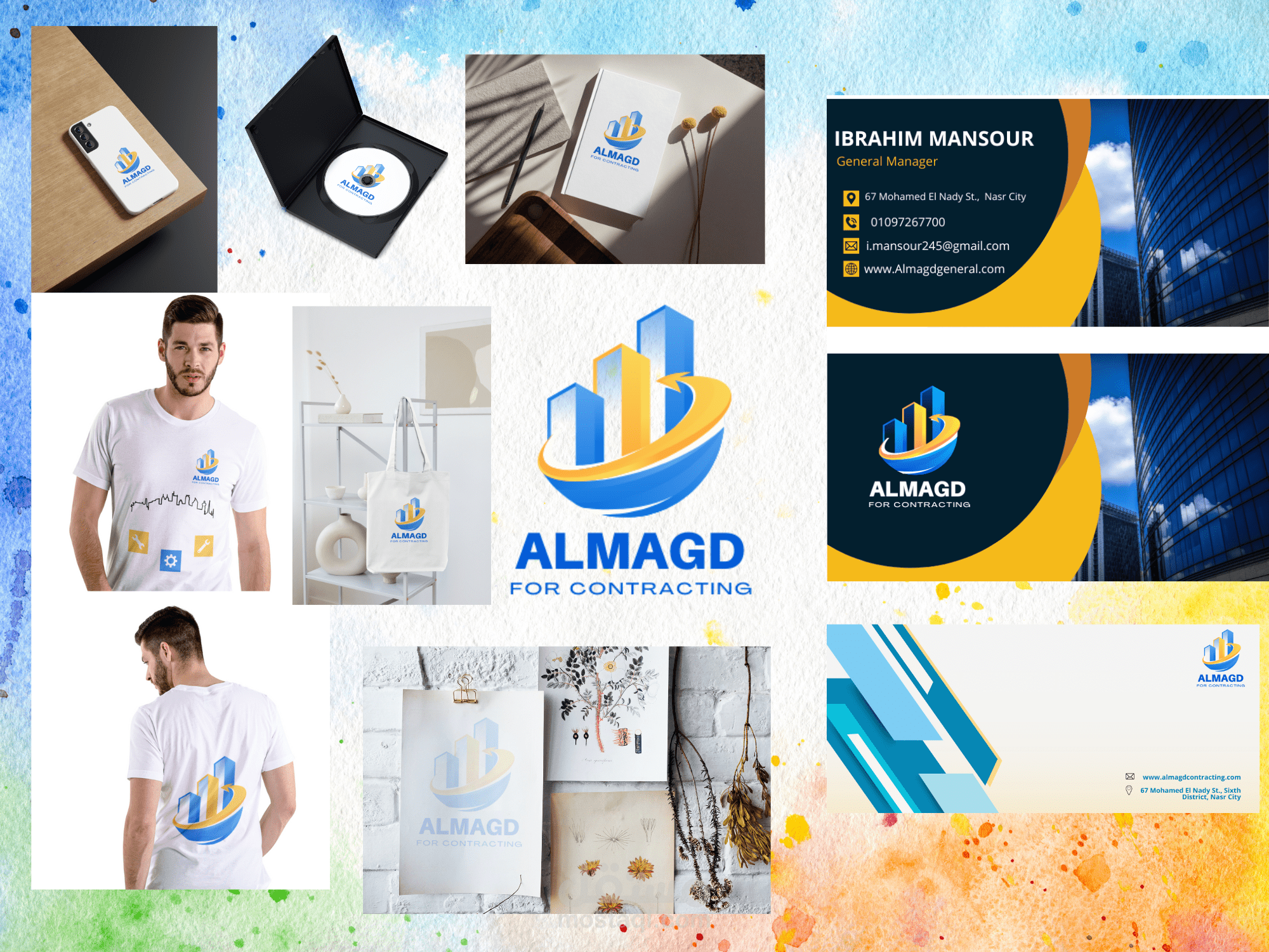 تصميم هوية بصرية لشركة المجد للمقاولات  المصرية