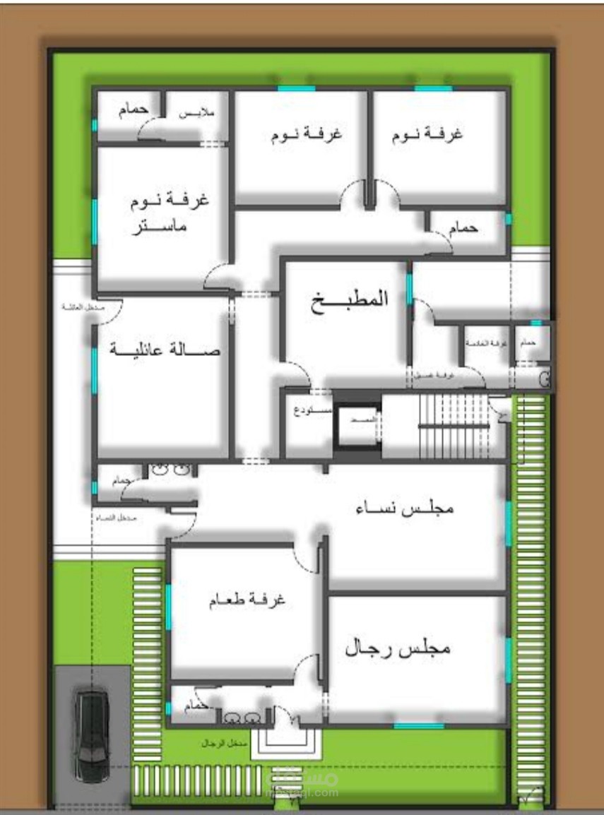 تقسيم معمارى طبقا للكود السعودى  محققا متطلبات العميل فى التقسيم