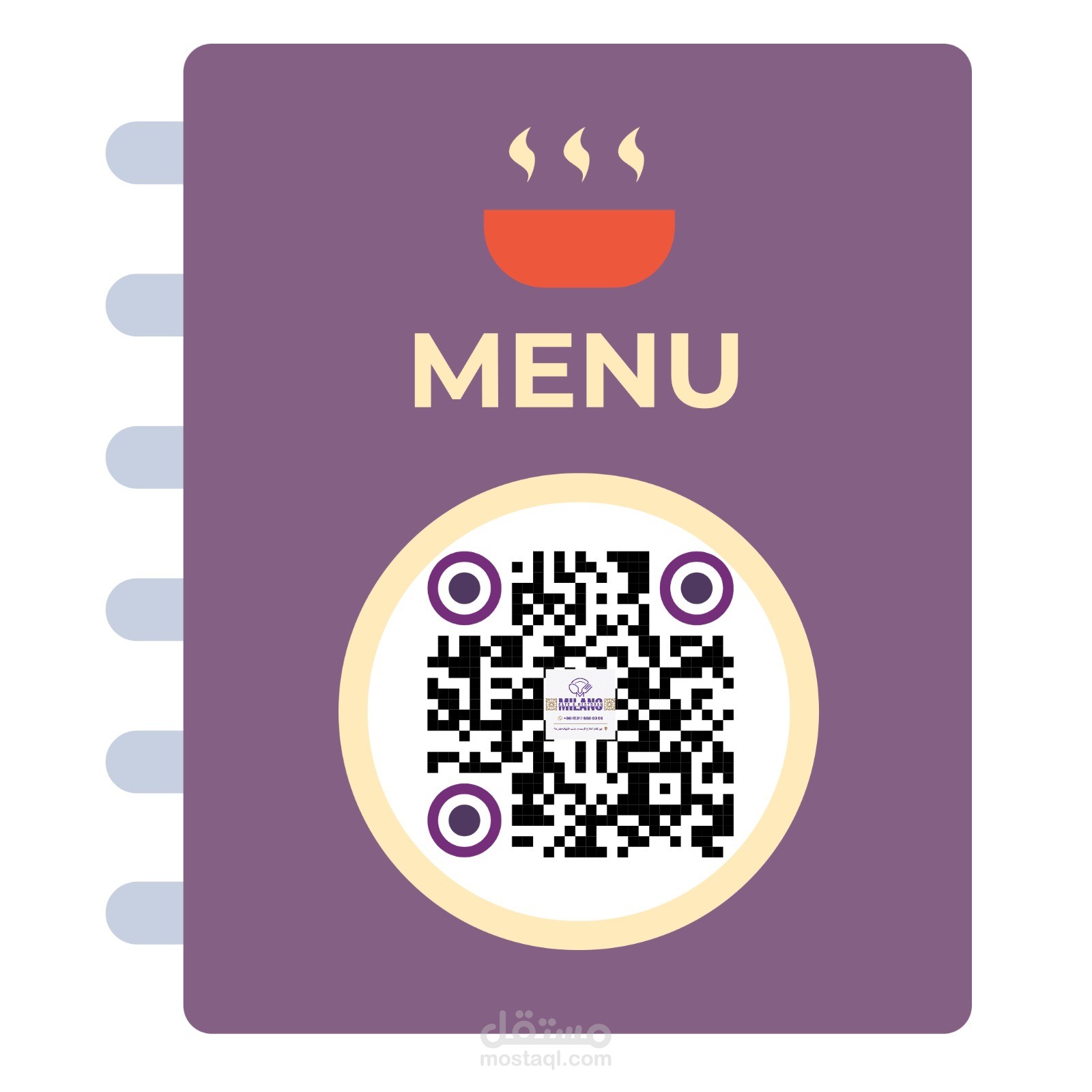 تصميم  منيو لمطعم