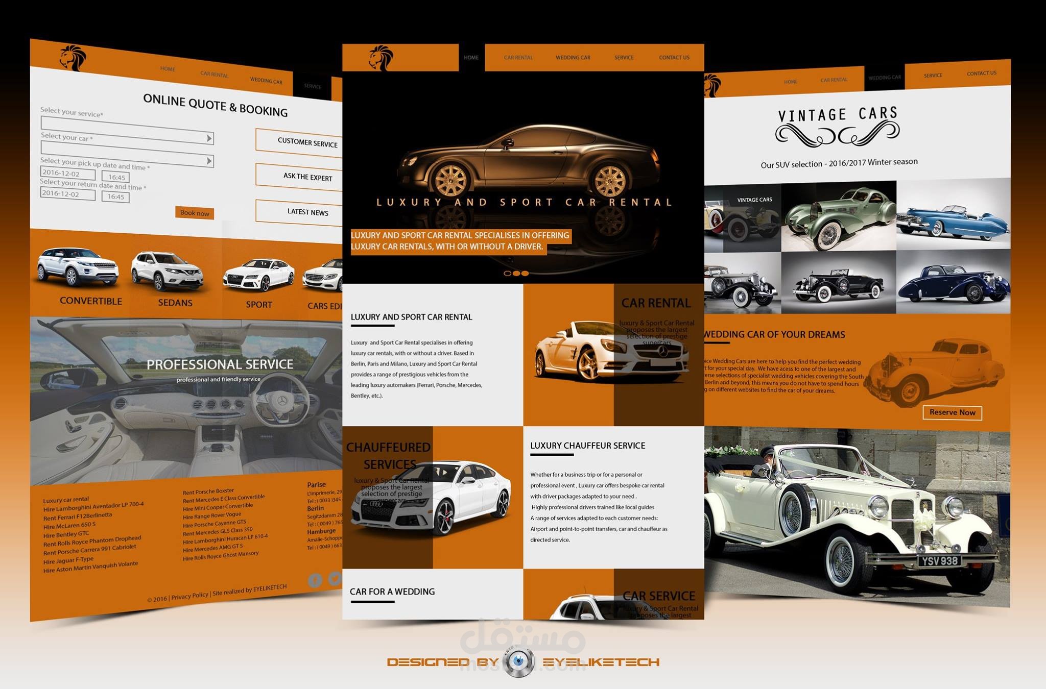 Rent cars Website