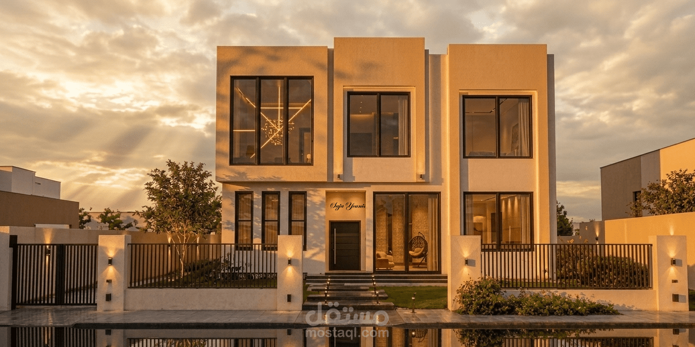 تصميم خارجي -واجهة فيلا على الطراز الحديث