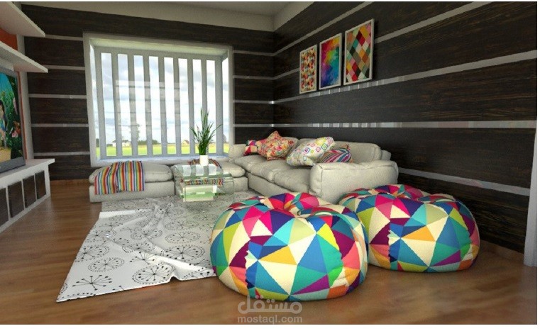 تصميم داخلي غرفه معيشه