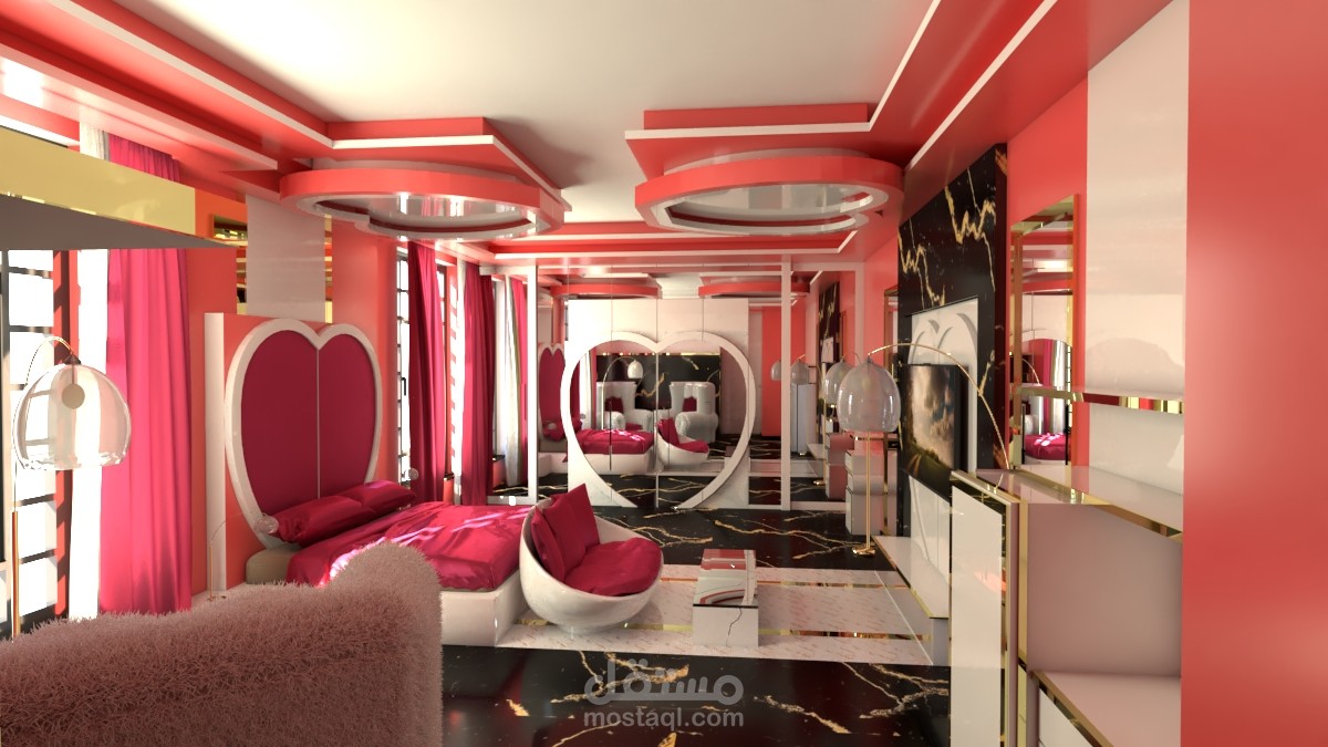 تصميم داخلي غرفه معيشه ستايل بناتي