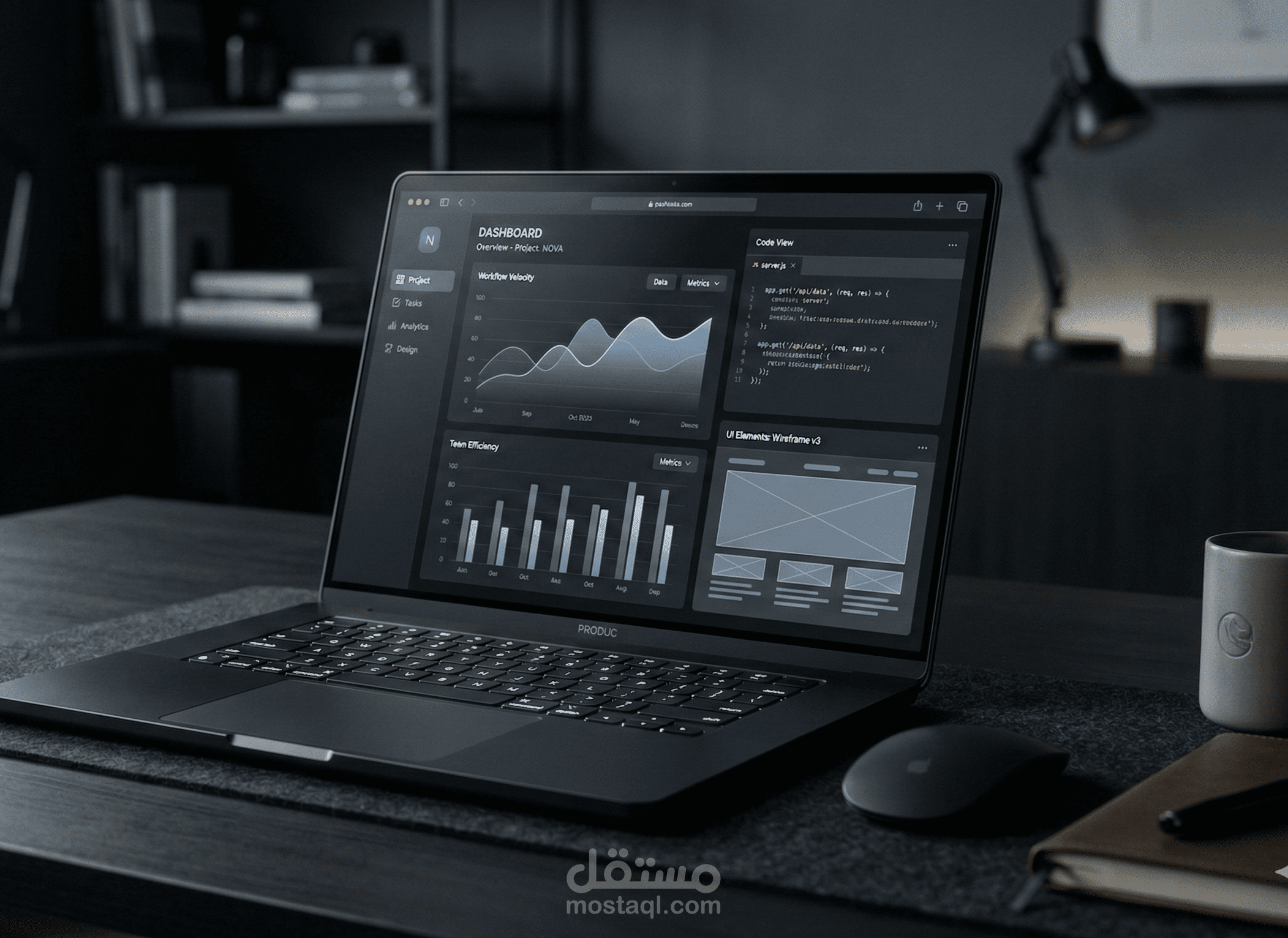 إعلان لابتوب فاخر بأسلوب سينمائي احترافي