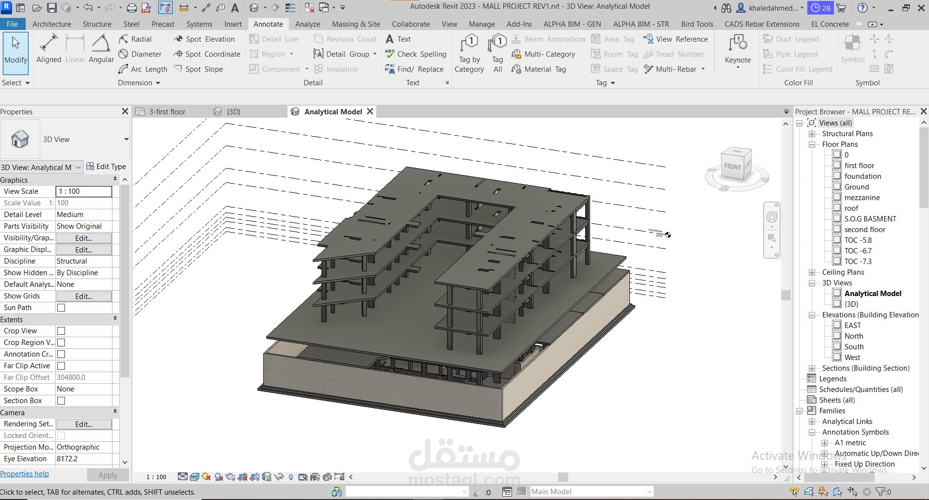 mall modeling using revit