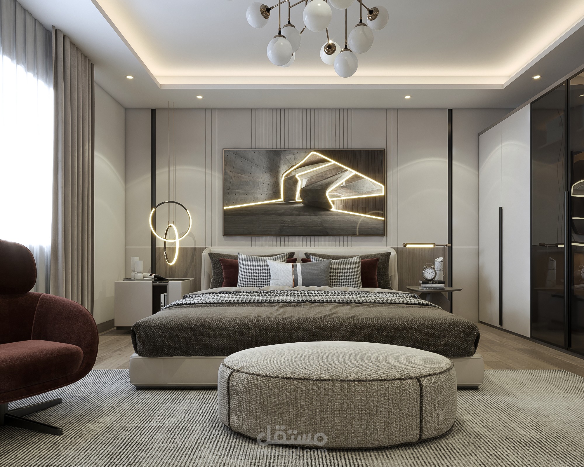 تصميم غرف نوم نظام فندقي في (السعودية -الرياض)