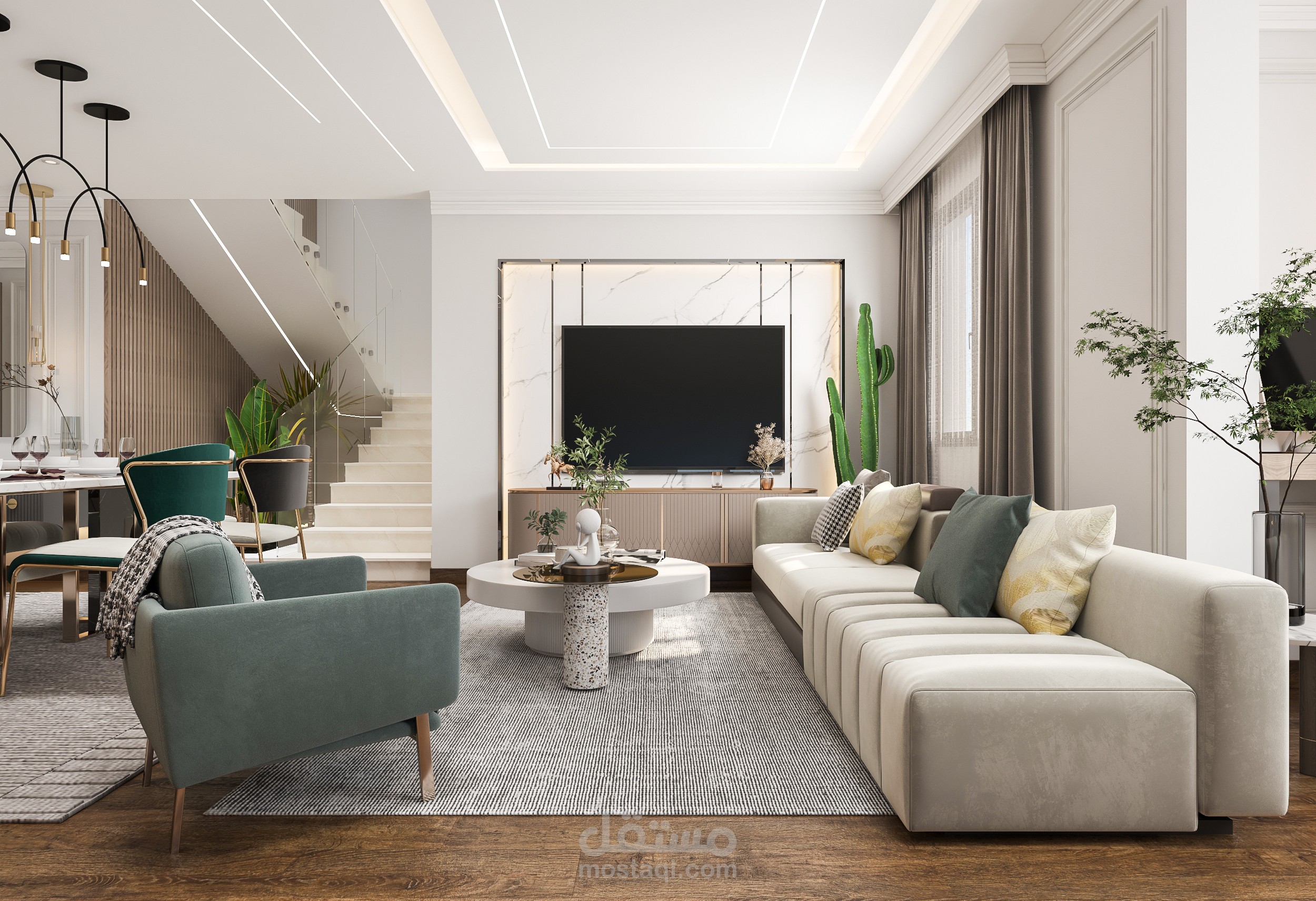 تصميم شقة سكنية في (فلسطين-نابلس)