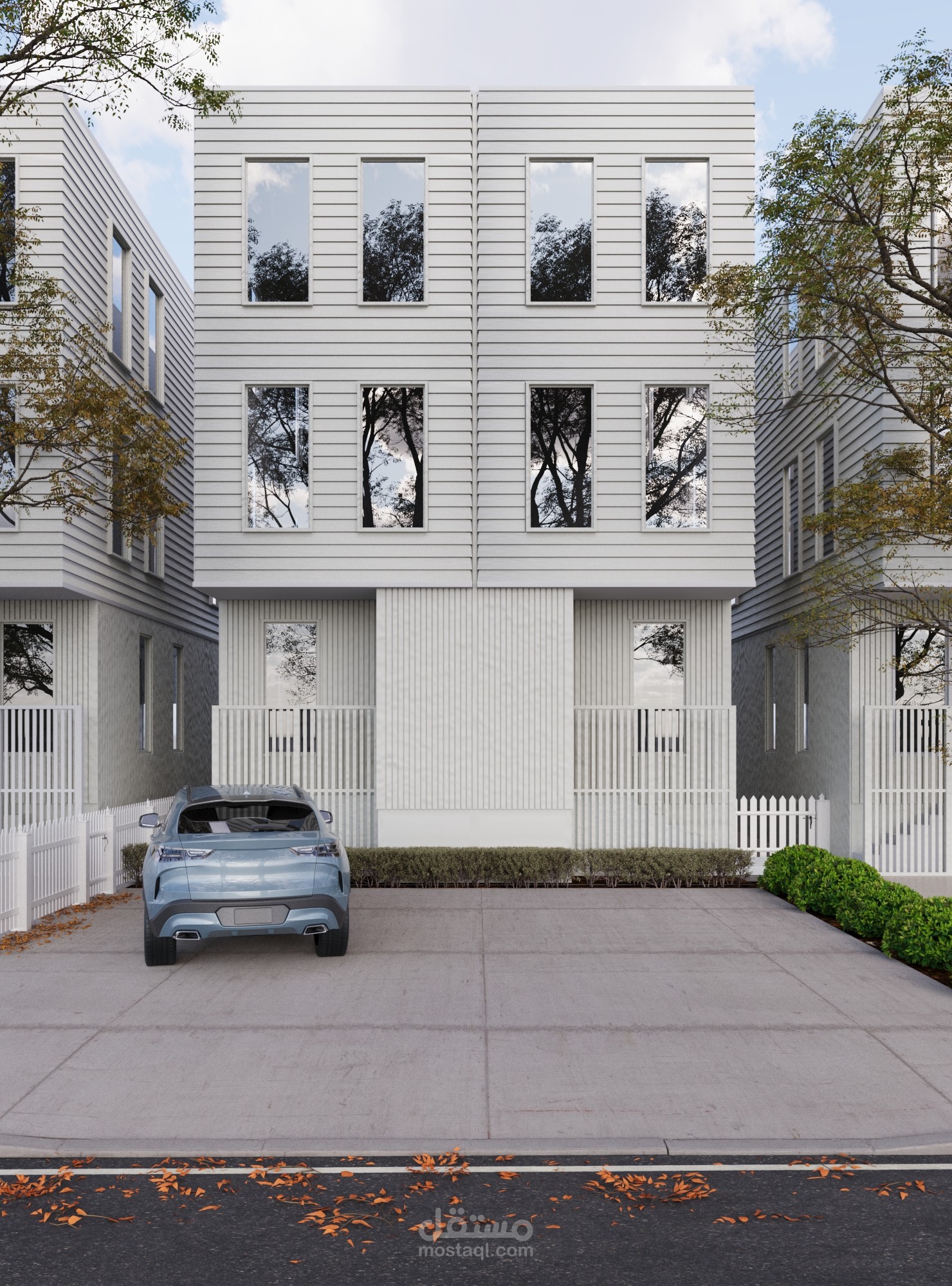 تصميم واظهار معماري 3D لواجهة فيلا