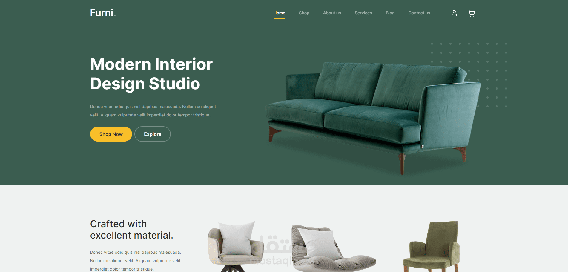 موقع تعريفي لمتجر اثاث