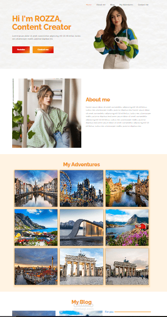 تصميم موقع ووردبريس لفتاة يوتيوبر لمشاركة رحلاتها وحياتها على الموقع