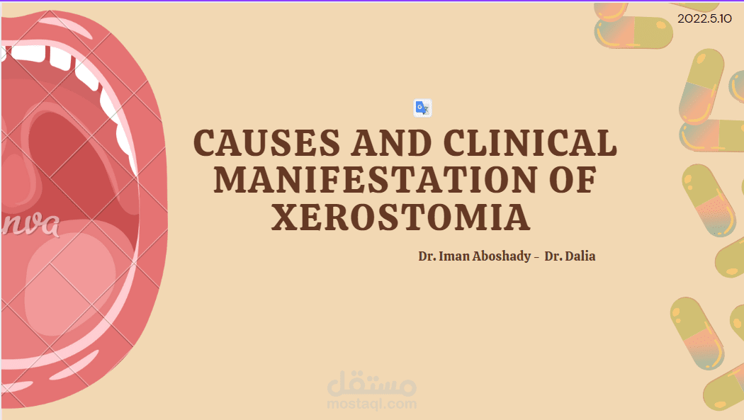 PowerPoint about CAUSES AND CLINICAL MANIFESTATION OF XEROSTOMIA