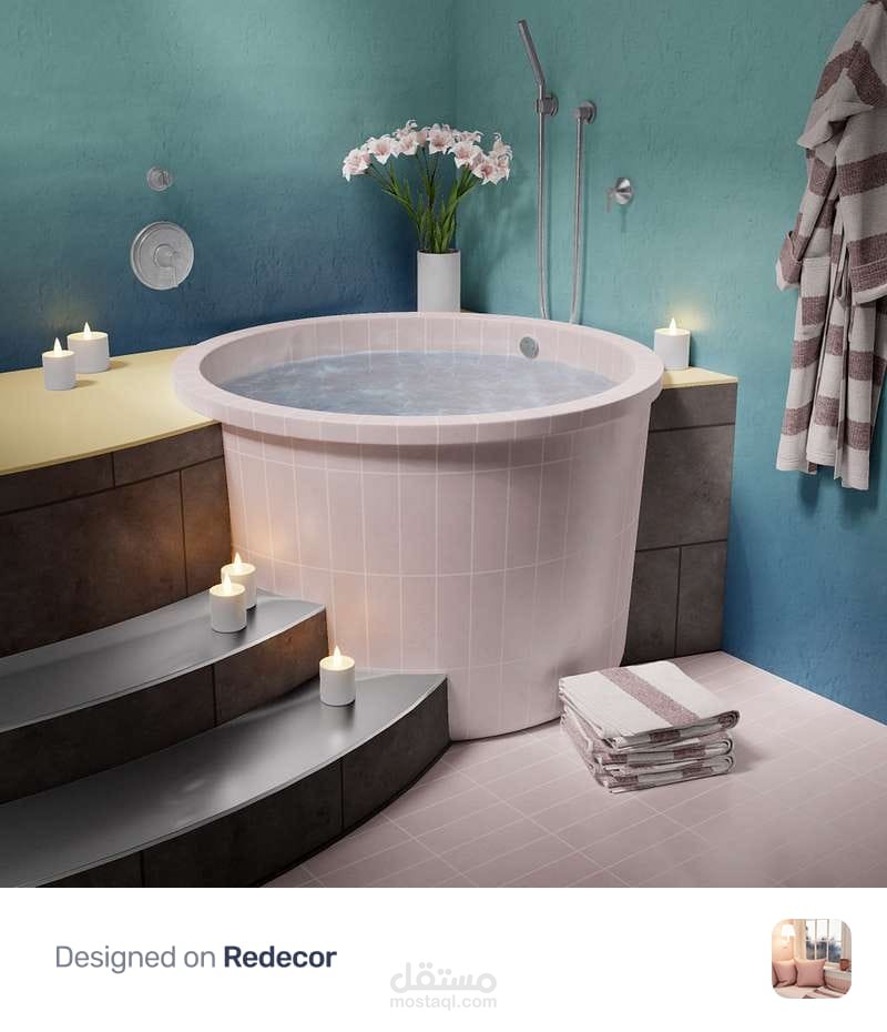 ديكور لحمام بمساحة صغيرة