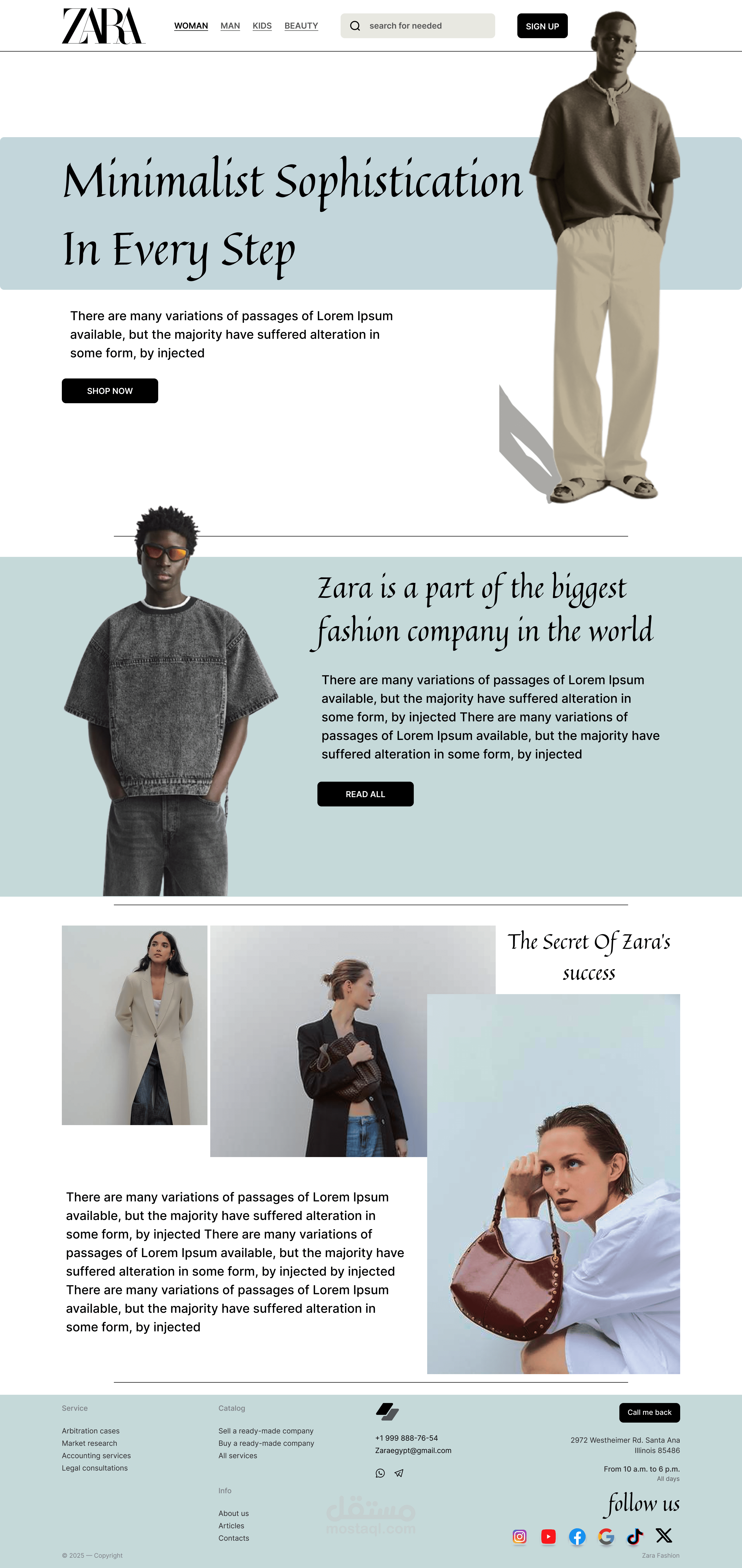 Zara Landing Page