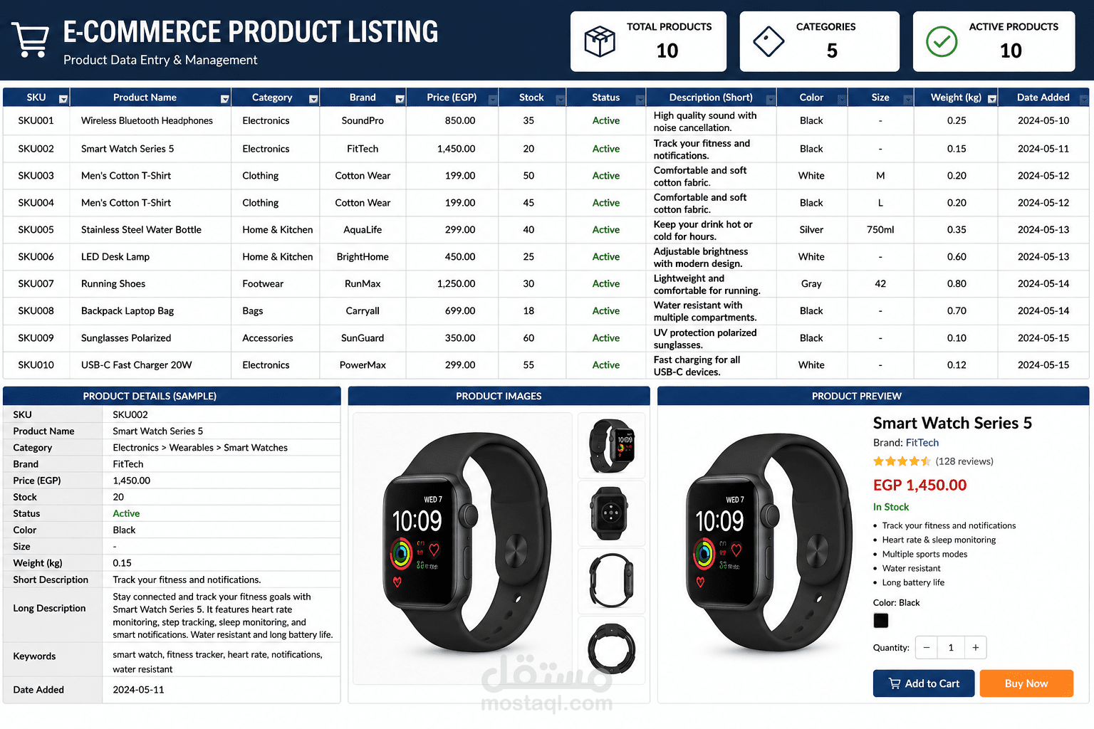 E-commerce Product Listing & Inventory Management