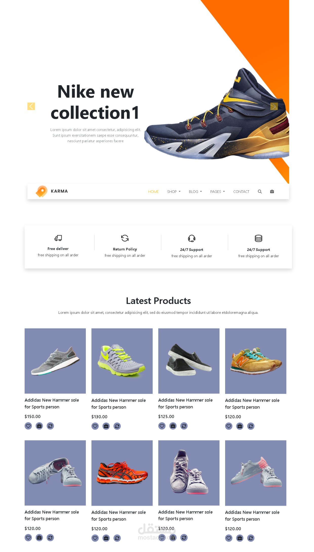 landing page to web site Clothes