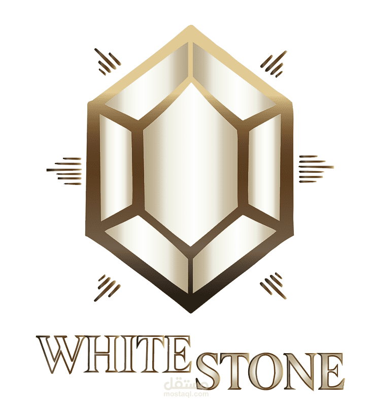تصميم شعار فاخر لشركة "Whitestone" للذهب والمجوهرات