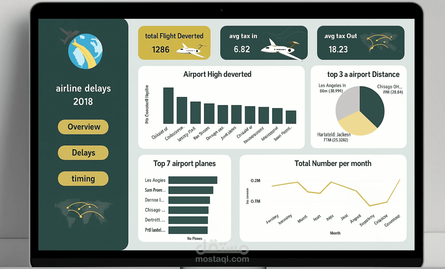 تحليل بيانات حجوزات تزاكر الطيران باستخدام Power BI وتصميم Dashboard تفاعلية