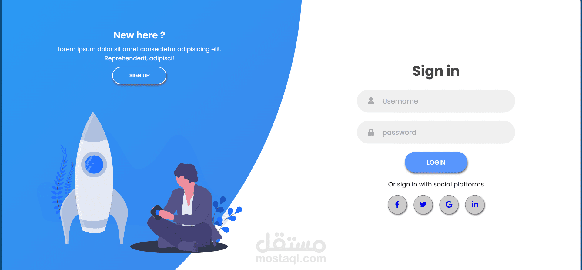 انشاء صفحات تسجيل دخول تفاعلية