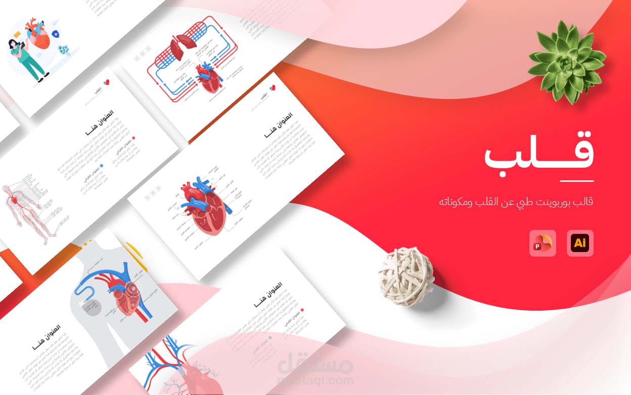 قلب - قالب بوربوينت طبي عن القلب جاهز للتعديل