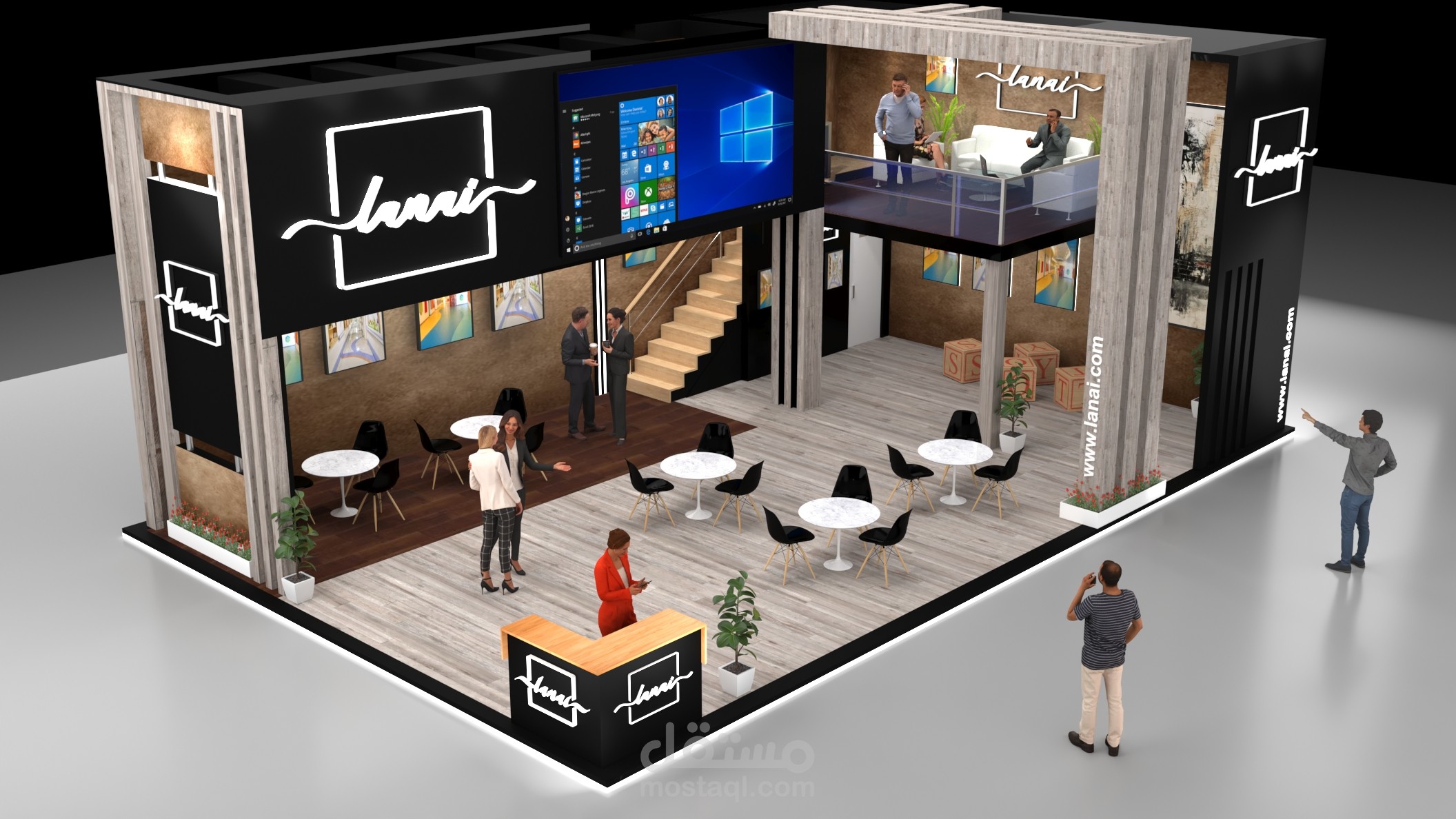 Exhibition booth design By 3dsMax | lanai