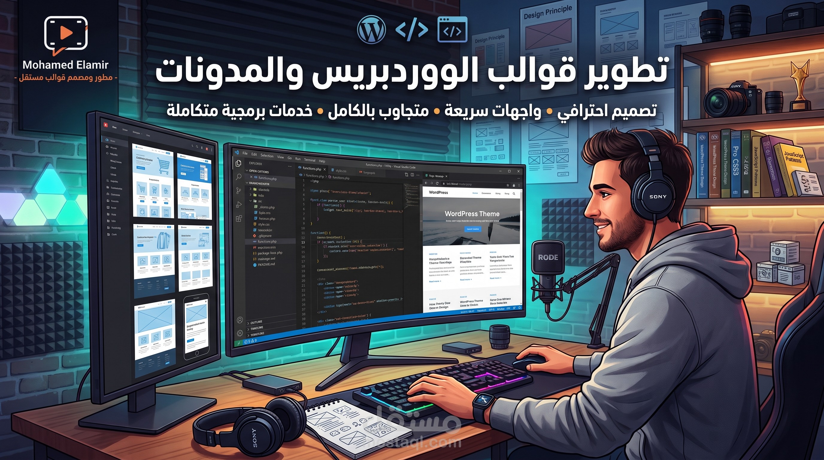 تصميم وتطوير قوالب ووردبريس ومدونات احترافية مخصصة بالكامل