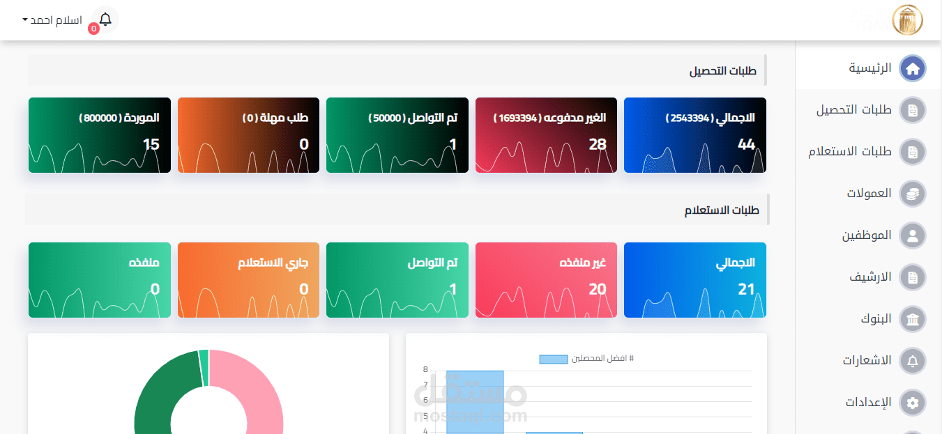 سيستم ادارة الفواتير وطلبات الاستعلام