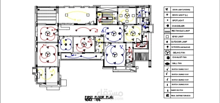 نموذج shop drawings كهرباء من فيلا سكنية